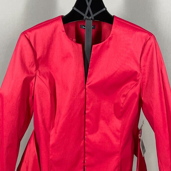 NEW Samuel Dong Jacket Womens Small red blazer designer colorful classic - Picture 2 of 13